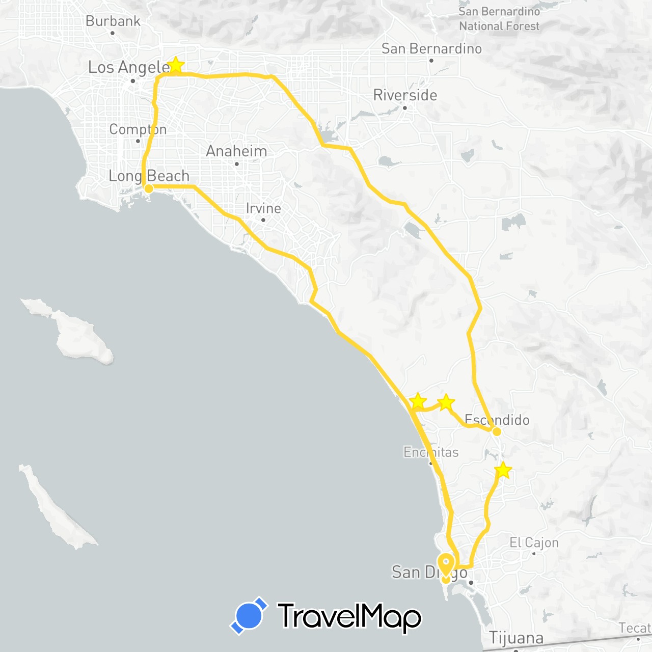 TravelMap itinerary: road, tlbp - escorted by facilitator in United States (North America)